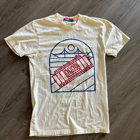 San Franscisco / Golden State Warriorts Graphic Scoop Neck Cream T Shirt - Culk - Picture 1 of 3
